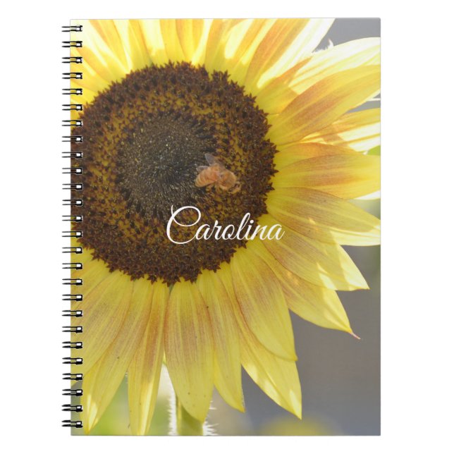 Yellow Sunflower Bee Notebook (Front)
