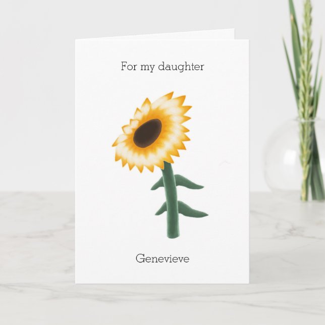 Yellow Sunflower Birthday Card (Front)
