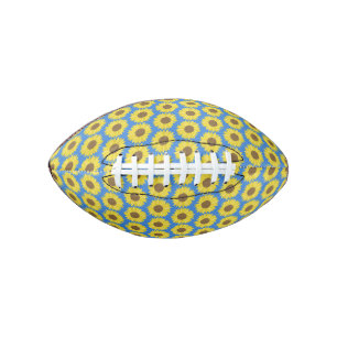 Yellow Sunflower Blue Background Flower Floral Football