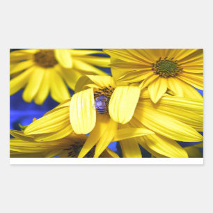 Yellow Sunflower, Blue Bee Stickers