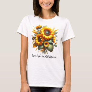 Yellow Sunflower Bouquet Floral T-Shirt