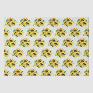 Yellow Sunflower Bouquet in Watercolor Tissue Paper