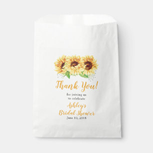Yellow Sunflower Bridal Shower Thank You Favour Bag