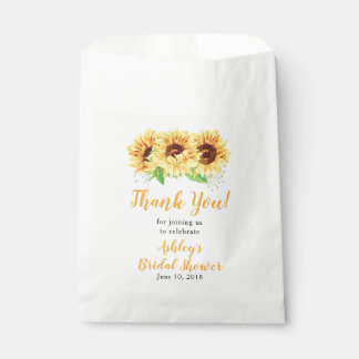 Yellow Sunflower Bridal Shower Thank You Favour Bag