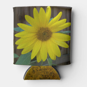 Yellow sunflower can cooler