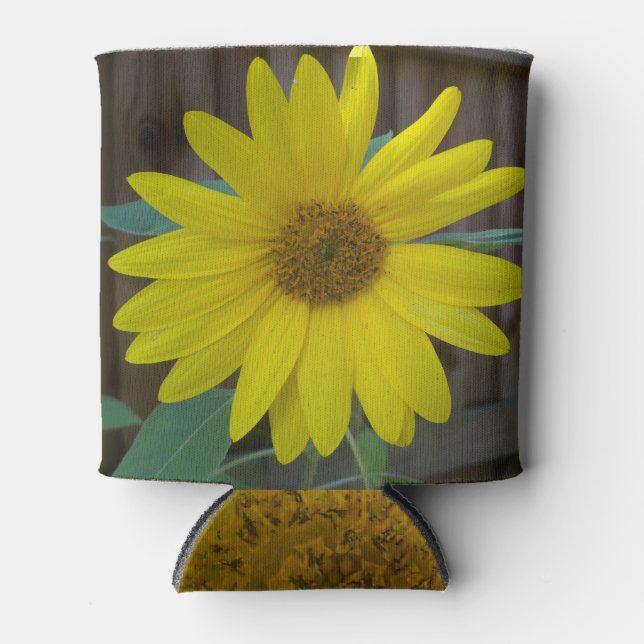 Yellow sunflower can cooler (Front)