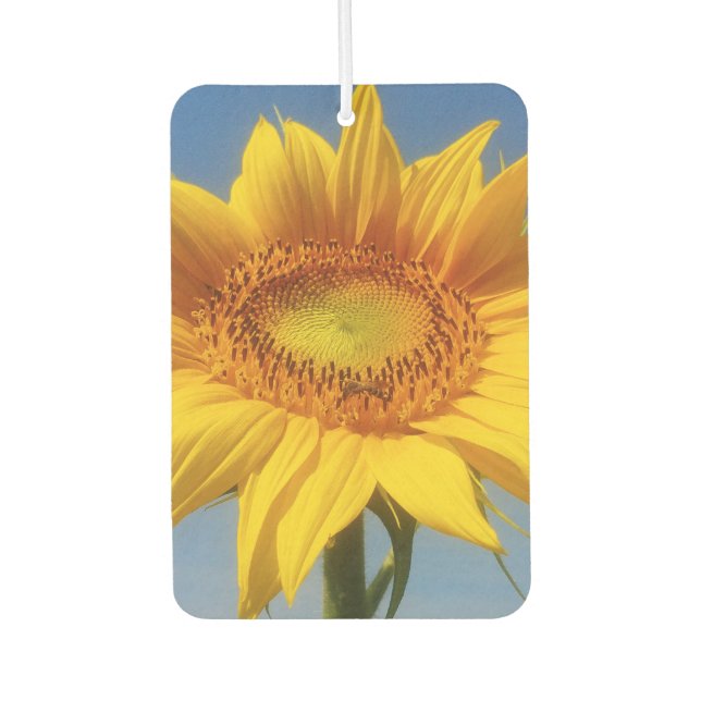 Yellow Sunflower Car Air Freshener (Front)