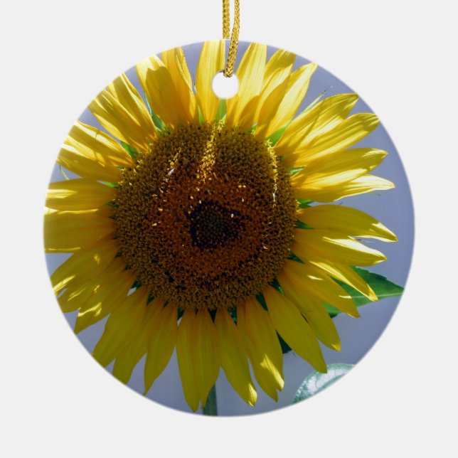 Yellow Sunflower Ceramic Ornament (Front)