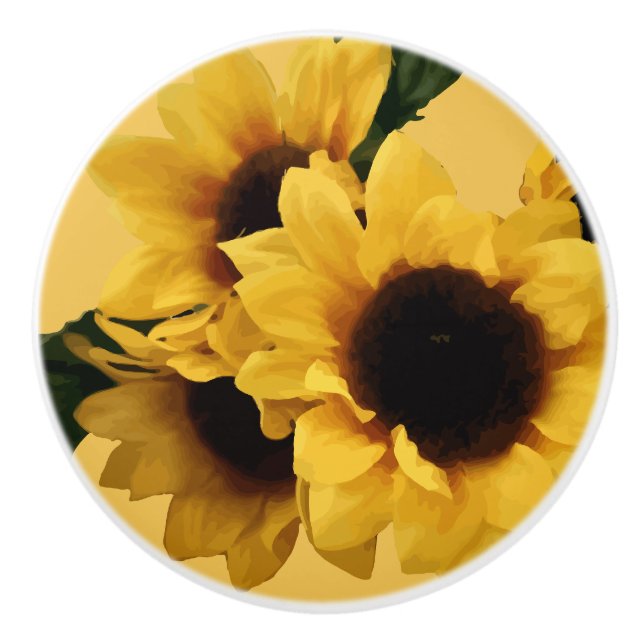 Yellow Sunflower Ceramic pull (Front)