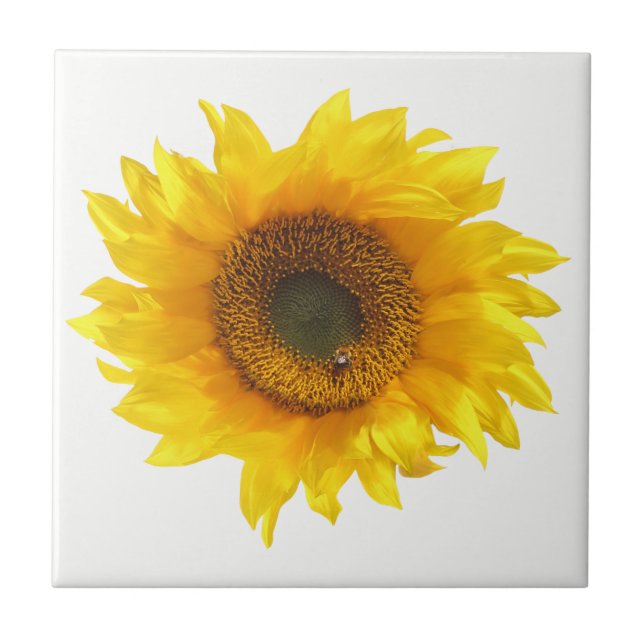 yellow sunflower ceramic tile (Front)