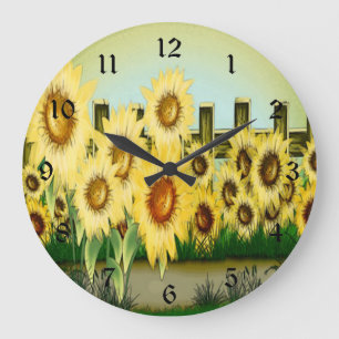Yellow Sunflower Clock