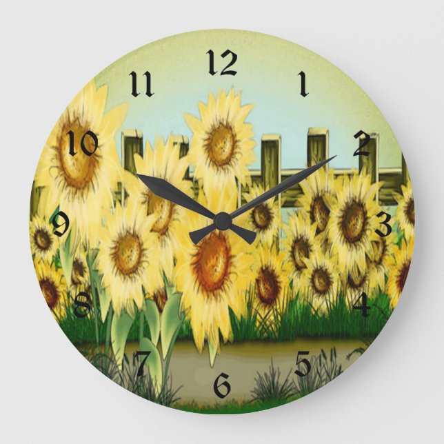 Yellow Sunflower Clock (Front)