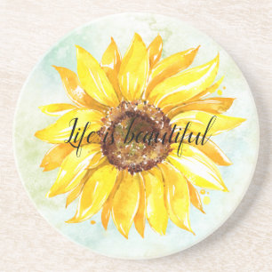 Yellow Sunflower Coaster