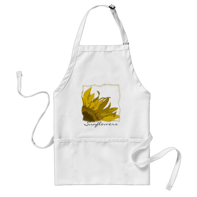 Yellow Sunflower Corner Standard Apron (Front)