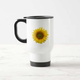 Yellow Sunflower Cute Country Floral Travel Mug