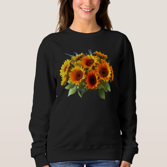 Yellow Sunflower Cute summer Sun flowers Floral Po Sweatshirt (Front)