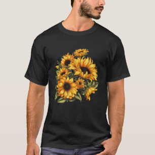Yellow Sunflower Cute summer Sun flowers Floral Po T-Shirt