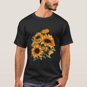 Yellow Sunflower Cute Summer Sun Flowers Floral Po T-Shirt