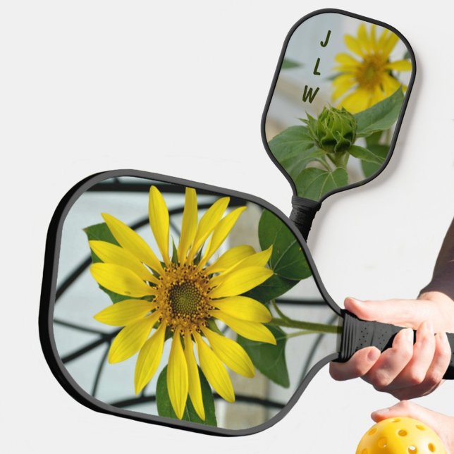 Yellow Sunflower Delicate Floral Photographic Pickleball Paddle (Creator Uploaded)