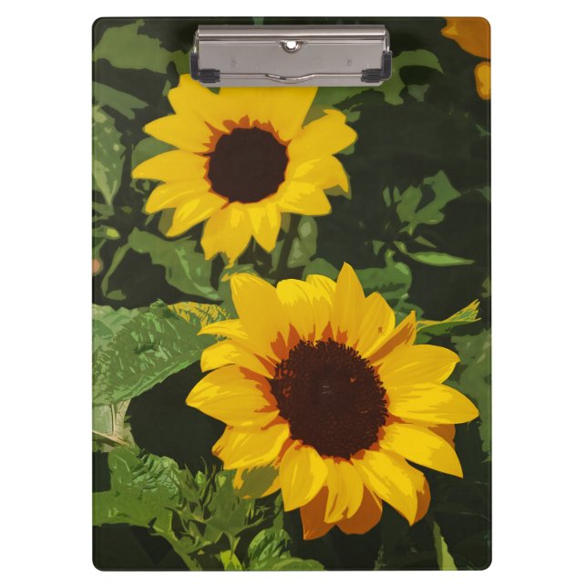 Yellow sunflower design clipboard (Front)