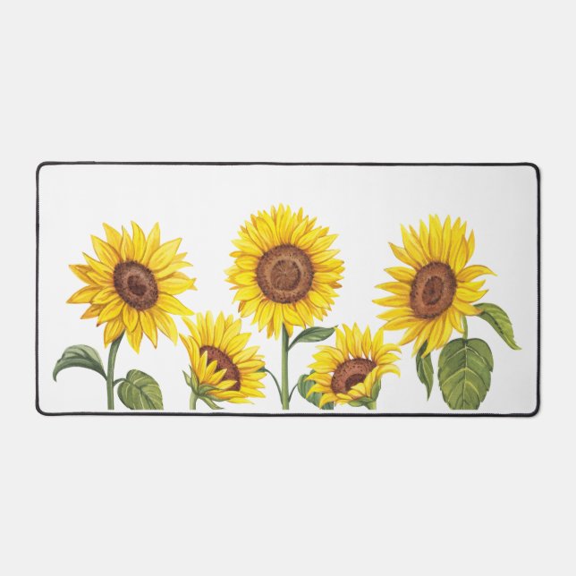 Yellow Sunflower Desktop Carpet Desk Mat (Front)