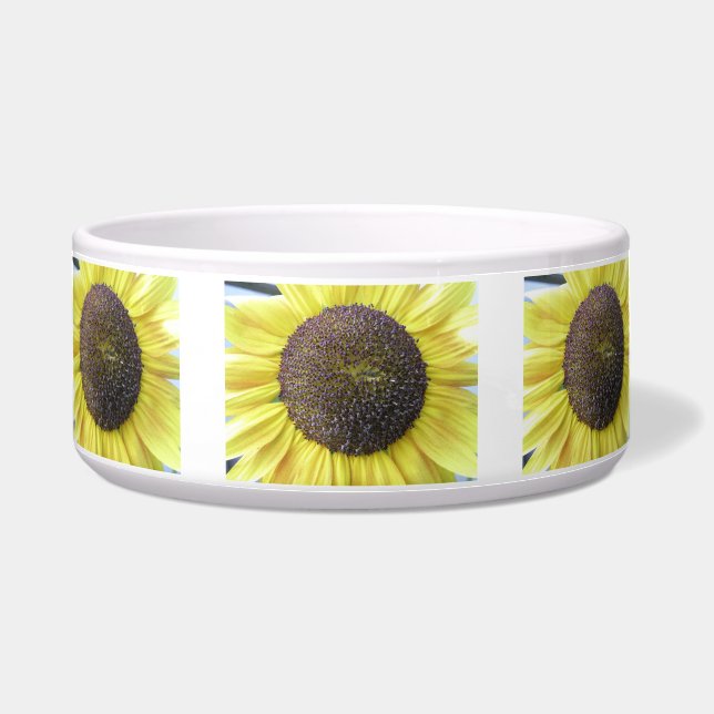 Yellow Sunflower Dog Bowl (Front)
