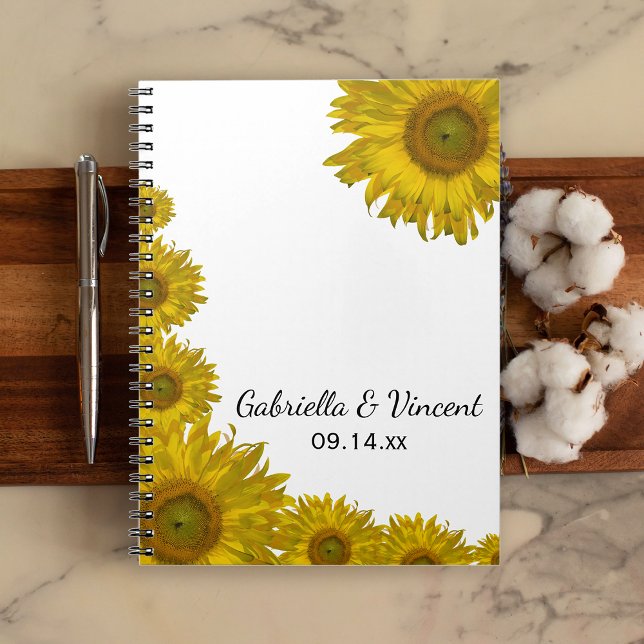 Yellow Sunflower Edge Wedding Notebook (Creator Uploaded)
