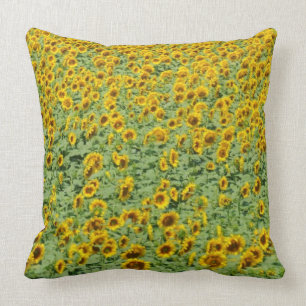 Yellow Sunflower Field Cushion