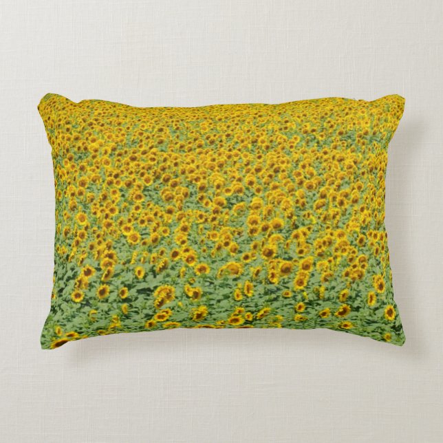 Yellow Sunflower Field Decorative Cushion (Front)
