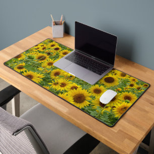 Yellow Sunflower Field Desk Mat
