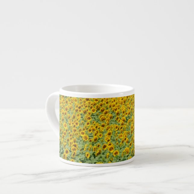 Yellow Sunflower Field Espresso Cup (Front Left)