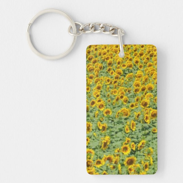 Yellow Sunflower Field Key Ring (Front)