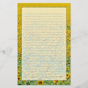 Yellow Sunflower Field Stationery