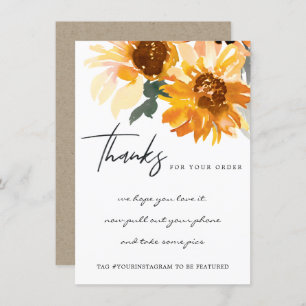 YELLOW SUNFLOWER FLORAL CORPORATE BUSINESS LOGO THANK YOU CARD