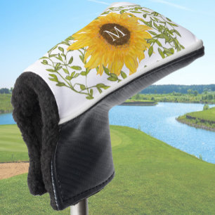 Yellow Sunflower Floral custom monogram ladies  Golf Head Cover