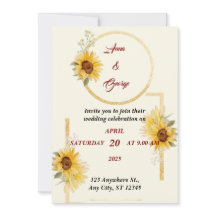 Yellow Sunflower Floral Elegant Wedding