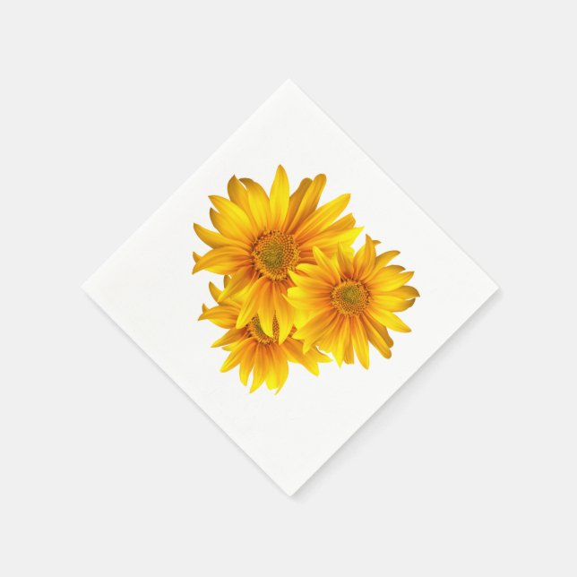 Yellow Sunflower Floral Napkins (Corner)