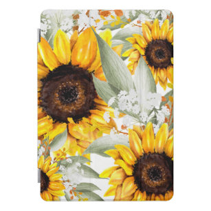 Yellow Sunflower Floral Rustic Fall Flower iPad Pro Cover