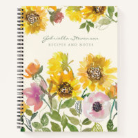 Yellow Sunflower Floral Watercolor Custom Recipe