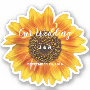 Yellow sunflower floral wedding custom cut