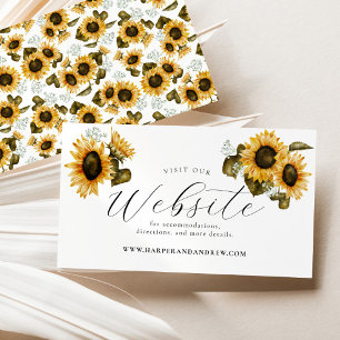 Yellow Sunflower Floral Wedding Website   Enclosure Card