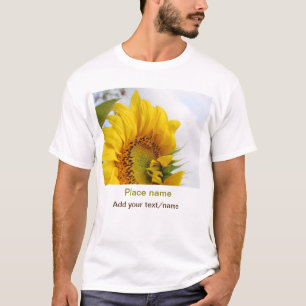 Yellow sunflower garden add photo text name travel T-Shirt