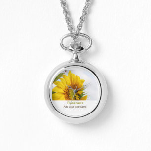 Yellow sunflower garden add photo text name travel watch
