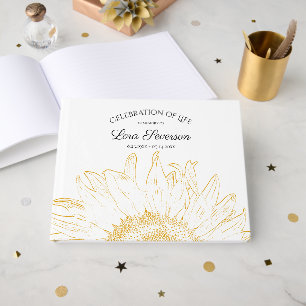 Yellow Sunflower Graphic Celebration of Life   Guest Book