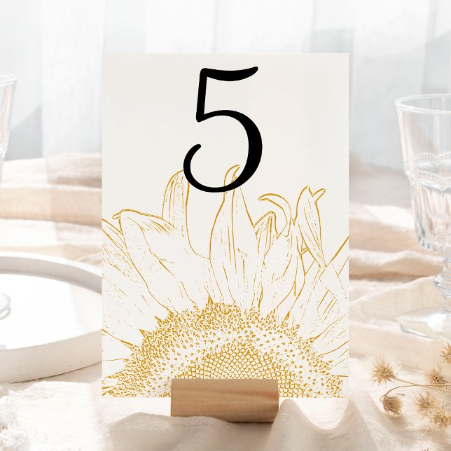 Yellow Sunflower Graphic Table Numbers (Creator Uploaded)