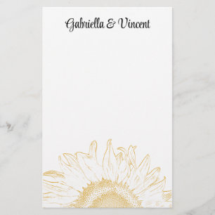Yellow Sunflower Graphic Wedding Stationery