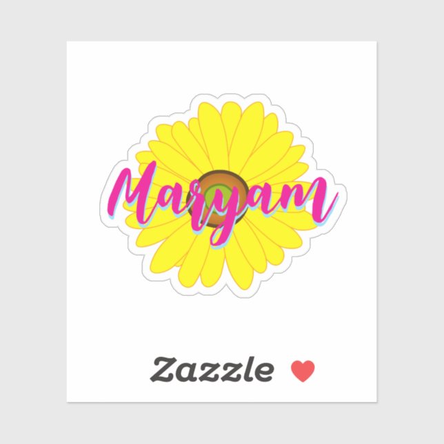 Yellow Sunflower & Handwritten Name (Sheet)