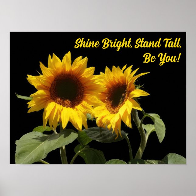 Yellow Sunflower Inspirational Poster (Front)