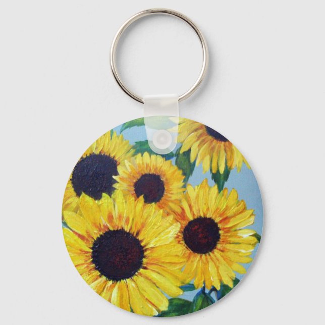 Yellow Sunflower Key Ring (Front)
