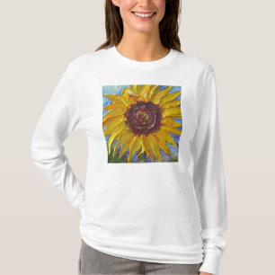 Yellow Sunflower Ladies Long Sleeve (Fitted) T-Shirt
